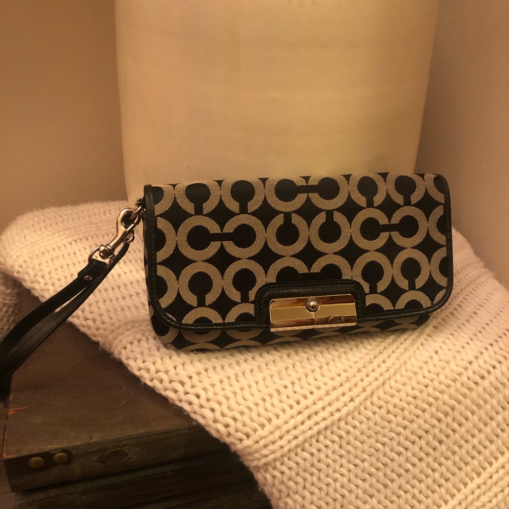 Coach bag, small, black and gray